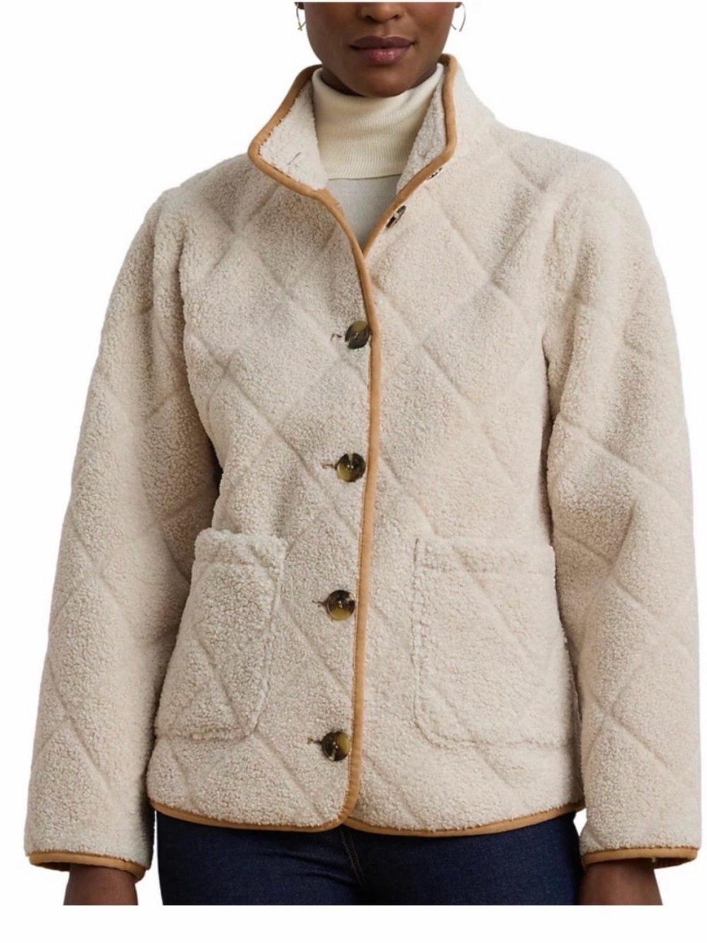 Lauren Ralph Lauren Quilted Faux Sherling Jacket